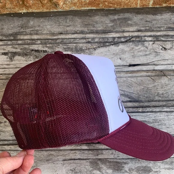 Vintage The Judds Concert Hat by OTTO Maroon and White Mesh Trucker Cap - Picture 7 of 13